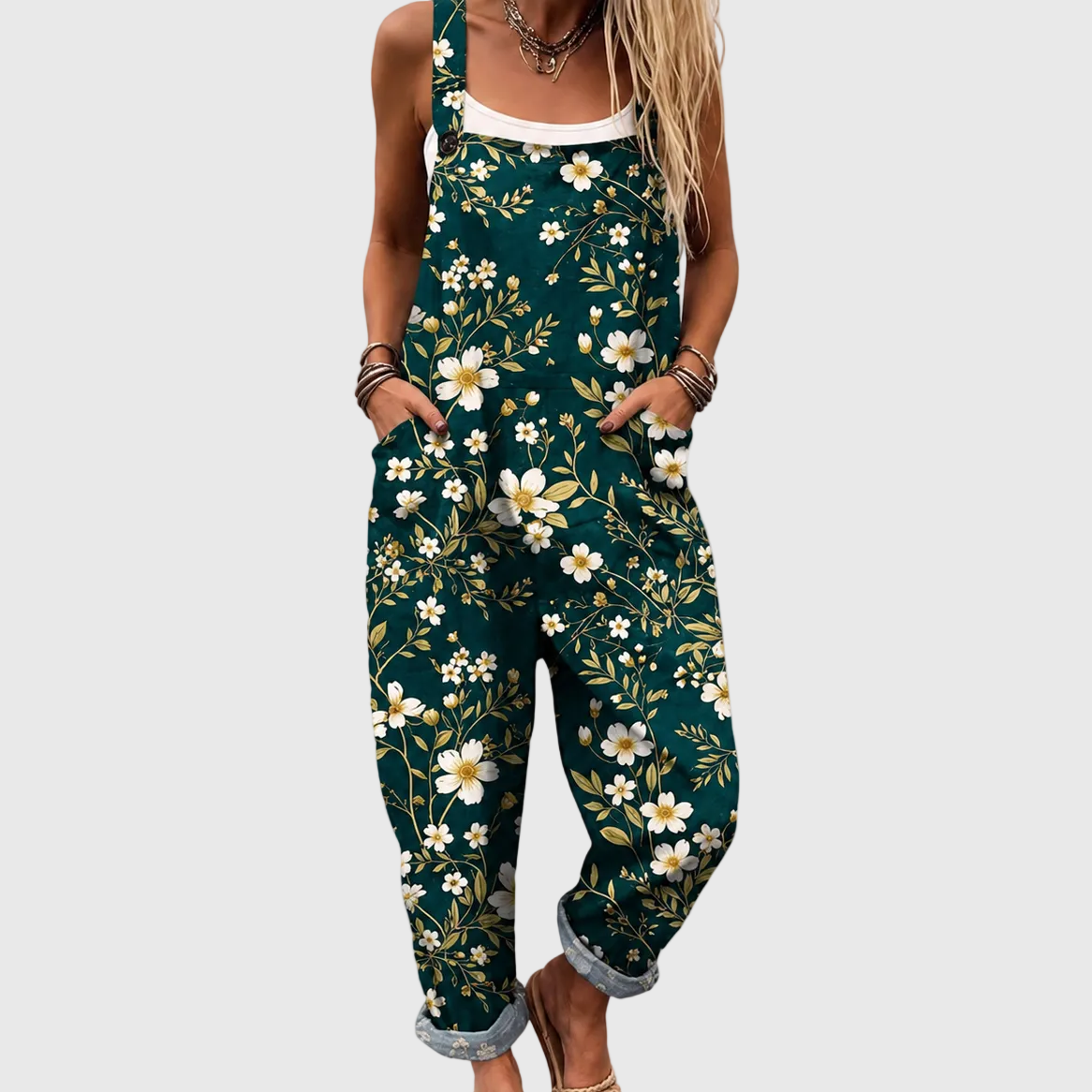 Fátima | Peto con flores verde esmeralda