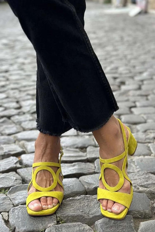 Caliope | Tacones con Punta Cuadrada y Corte Redondo para Verano