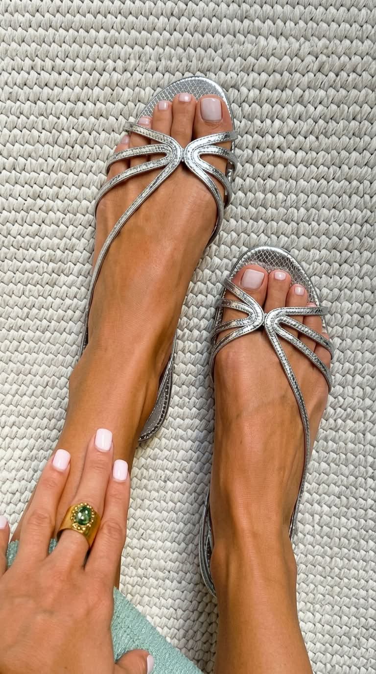 Deila | Sandalias de Tiras Metalizadas para Verano