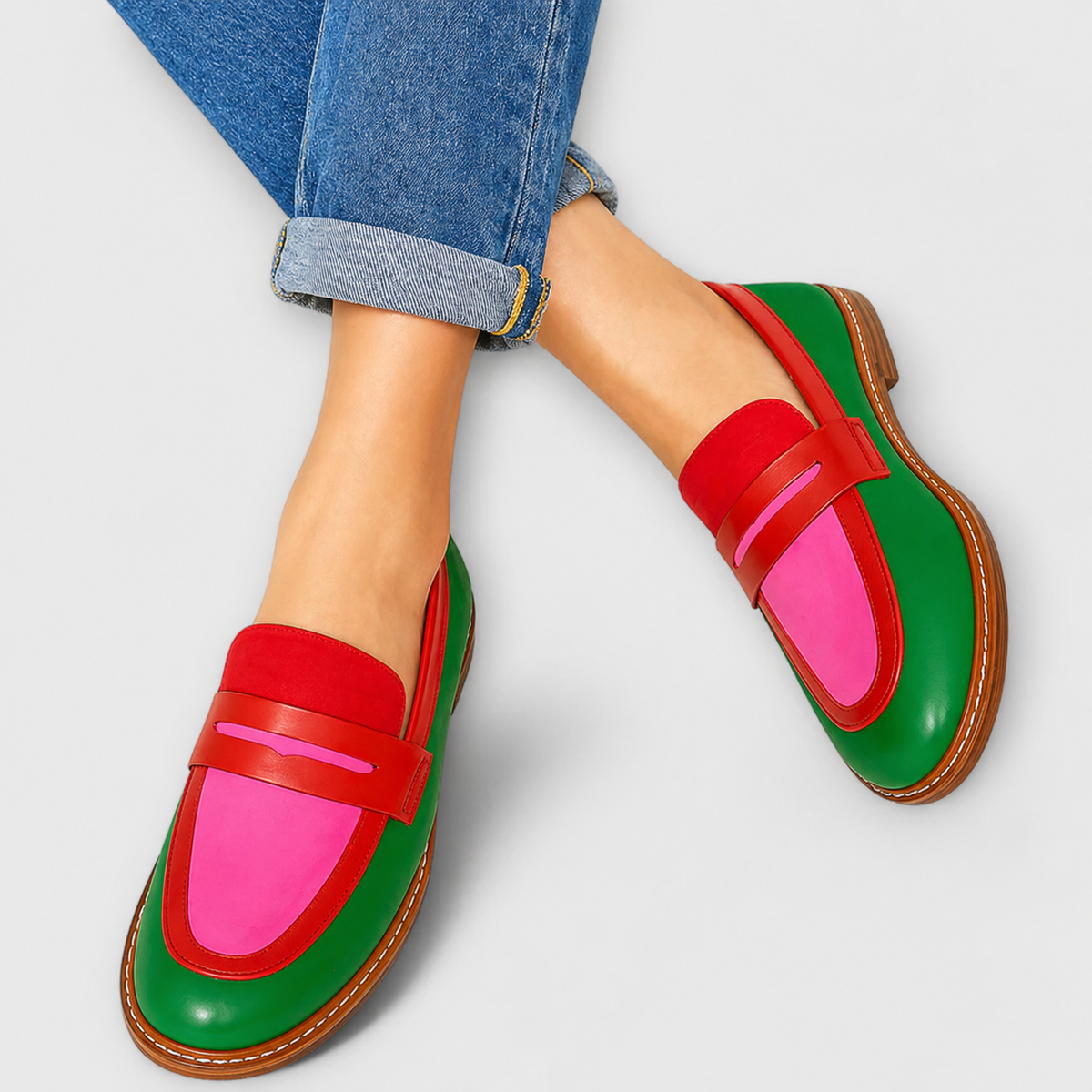 Nyla | Mocasines Casuales a Contraste