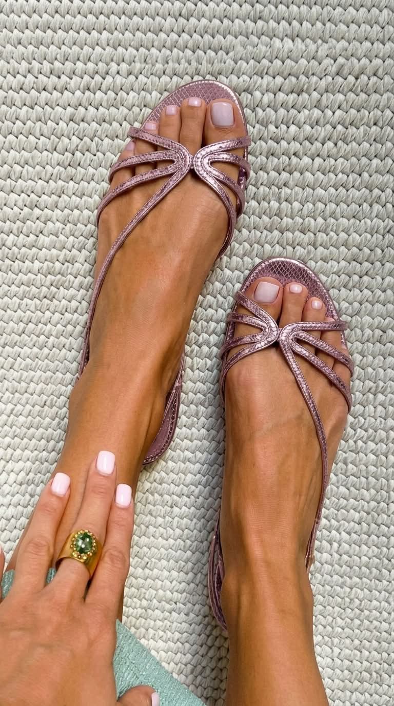 Deila | Sandalias de Tiras Metalizadas para Verano