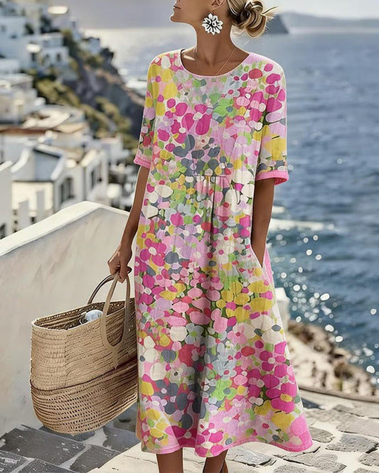 Elena | Vestido Midi Floral Elegante de Verano