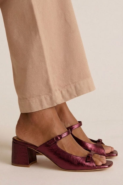 Sonsoles | Tacones Gruesos con Tira Trasera y Puntera en Bloques para Verano