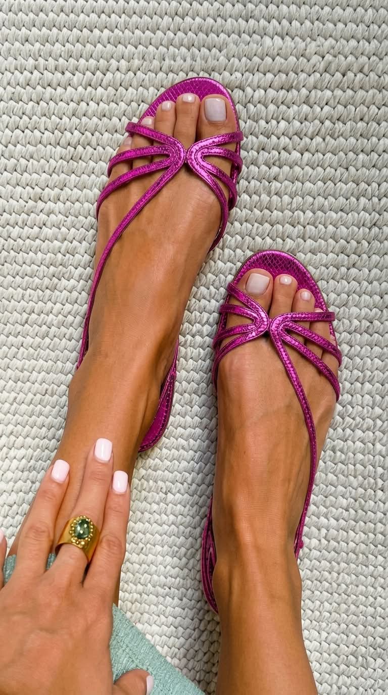 Deila | Sandalias de Tiras Metalizadas para Verano