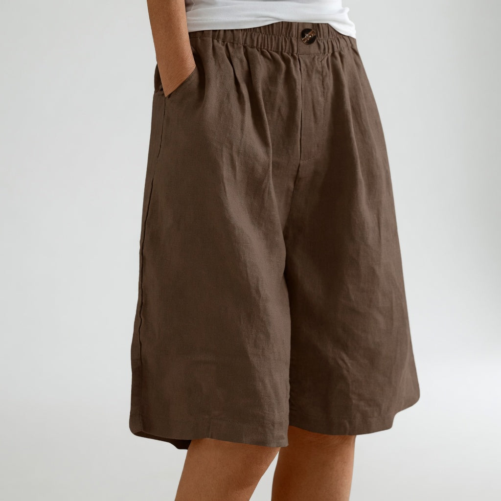 Wandeline | Pantalón corto ancho de cintura elástica, confort veraniego natural
