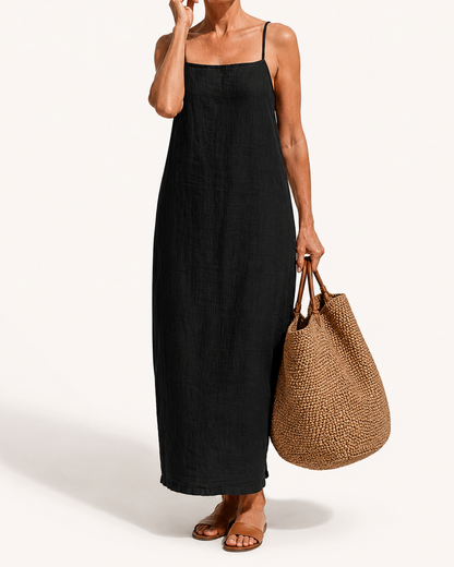 Livia | Vestido Maxi de Lino Fresco