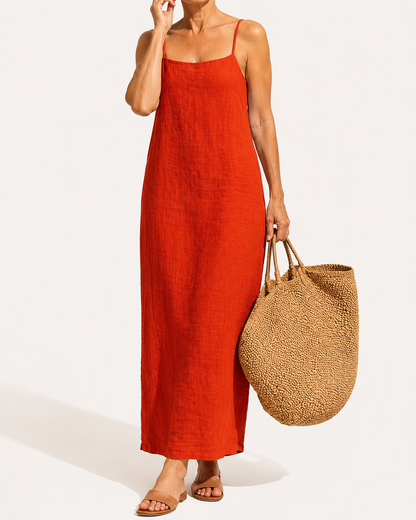 Livia | Vestido Maxi de Lino Fresco