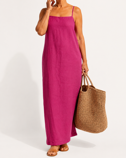 Livia | Vestido Maxi de Lino Fresco