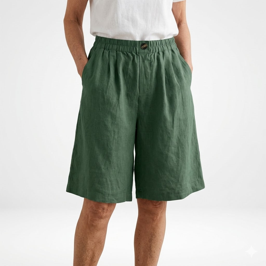 Wandeline | Pantalón corto ancho de cintura elástica, confort veraniego natural