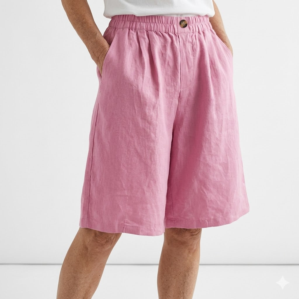 Wandeline | Pantalón corto ancho de cintura elástica, confort veraniego natural