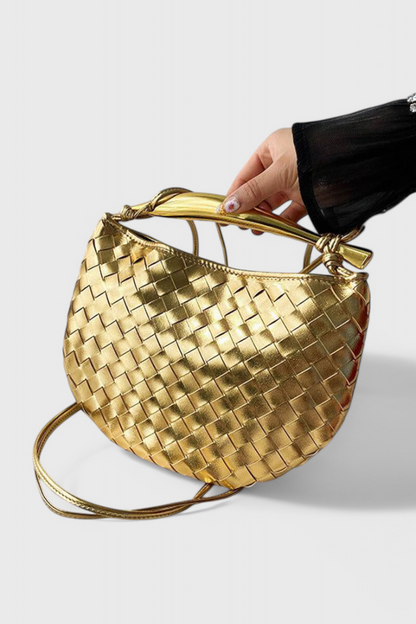 Gerda | Bolso Trenzado con Asa Dorada