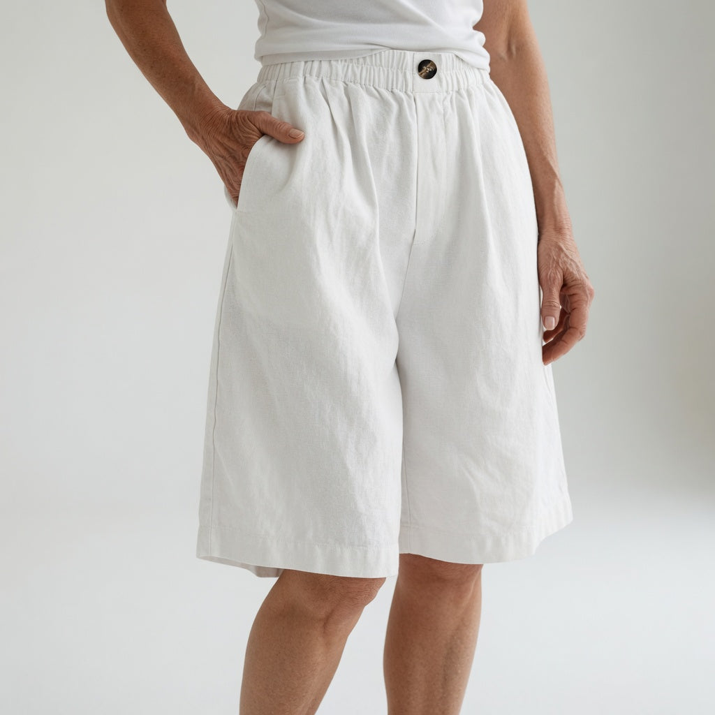 Wandeline | Pantalón corto ancho de cintura elástica, confort veraniego natural