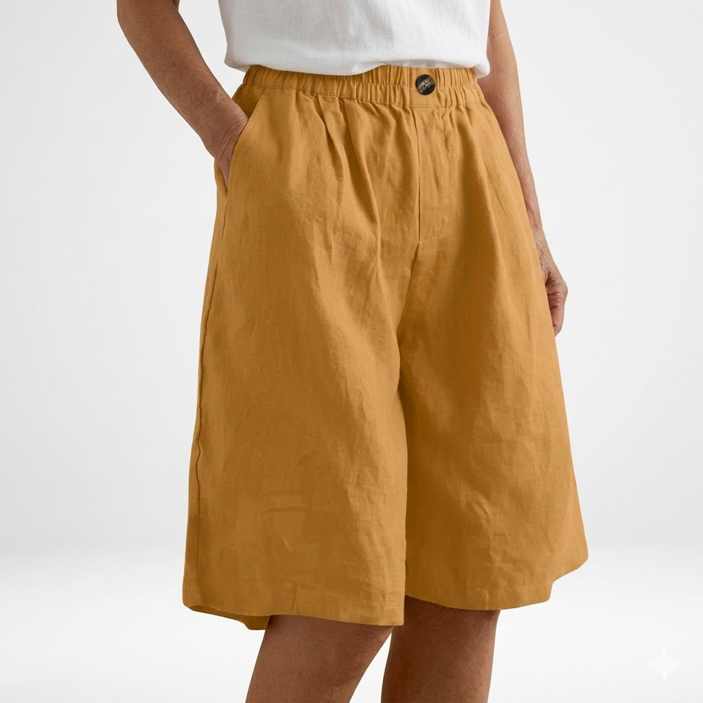 Wandeline | Pantalón corto ancho de cintura elástica, confort veraniego natural