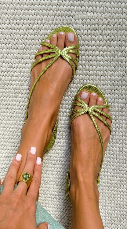 Deila | Sandalias de Tiras Metalizadas para Verano