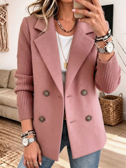 Carla | Chaqueta Elegante con Mangas de Punto - Rosa